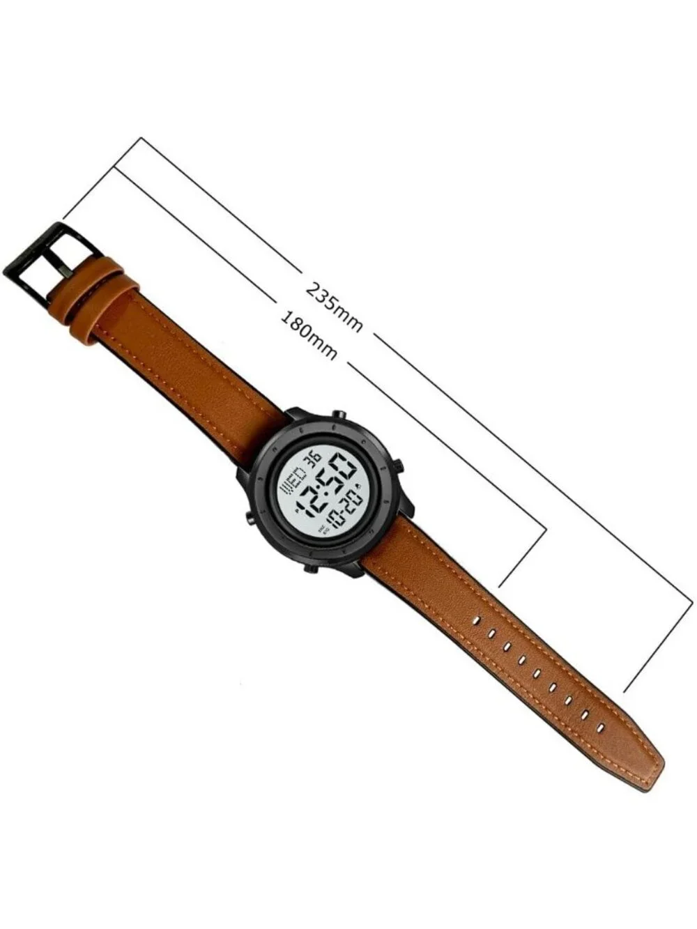 Men's Brown Analog Quartz Stainless Steel Waterproof LED Digital Wrist Watch